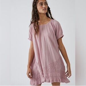 Free People So Scenic Black Mini Dress in Black